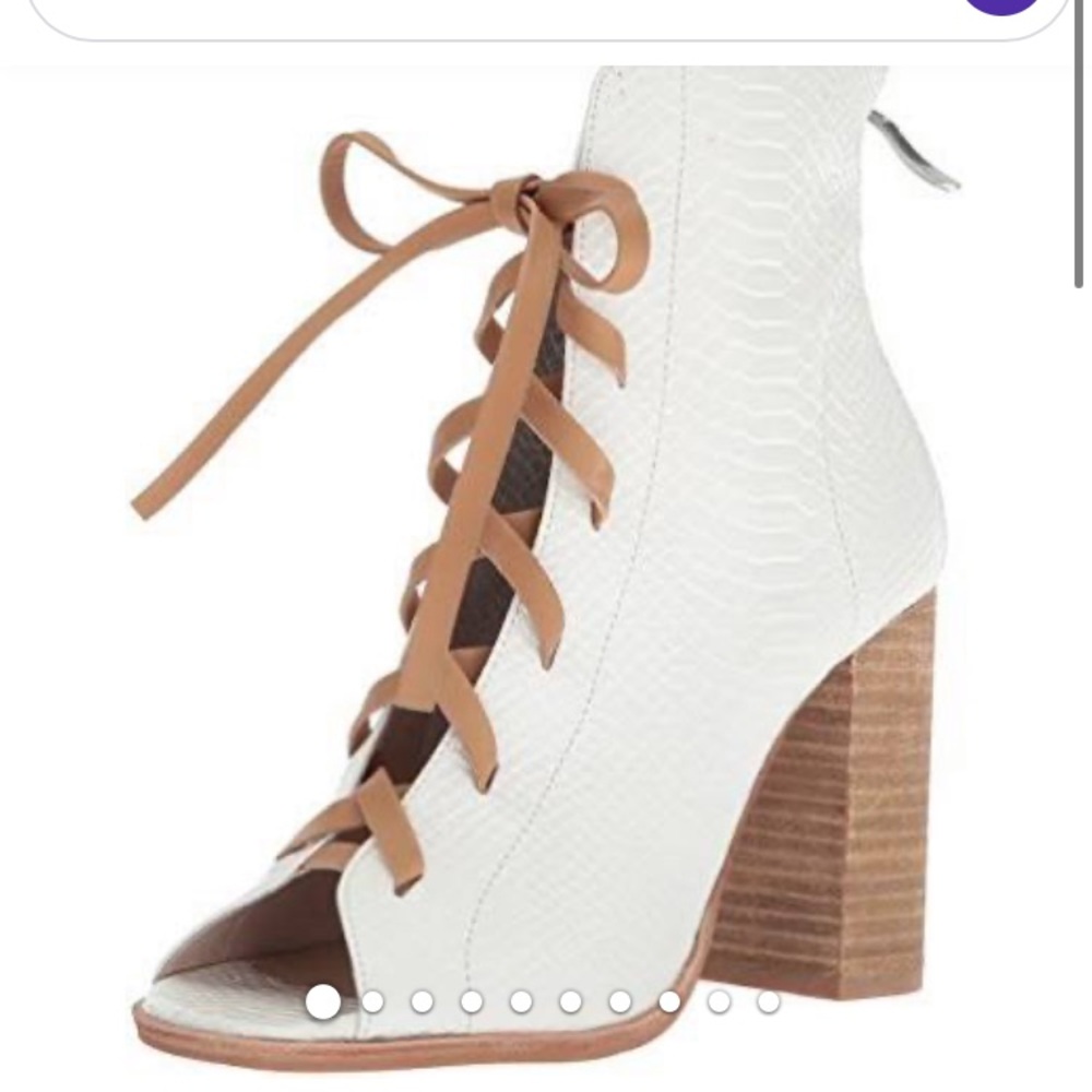 Kristin Cavallari White lace up booties